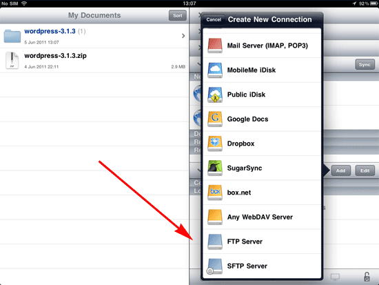 addftp Add FTP server