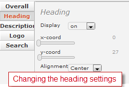 Change the heading settings