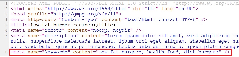 The meta keyword tag doesn't affect SEO