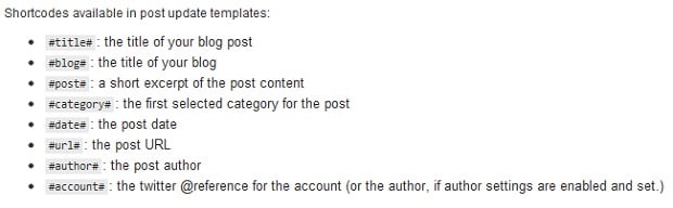 WP to Twitter Shortcodes
