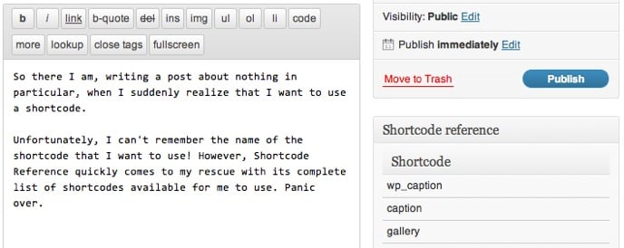 Shortcode Reference Shortcode Reference