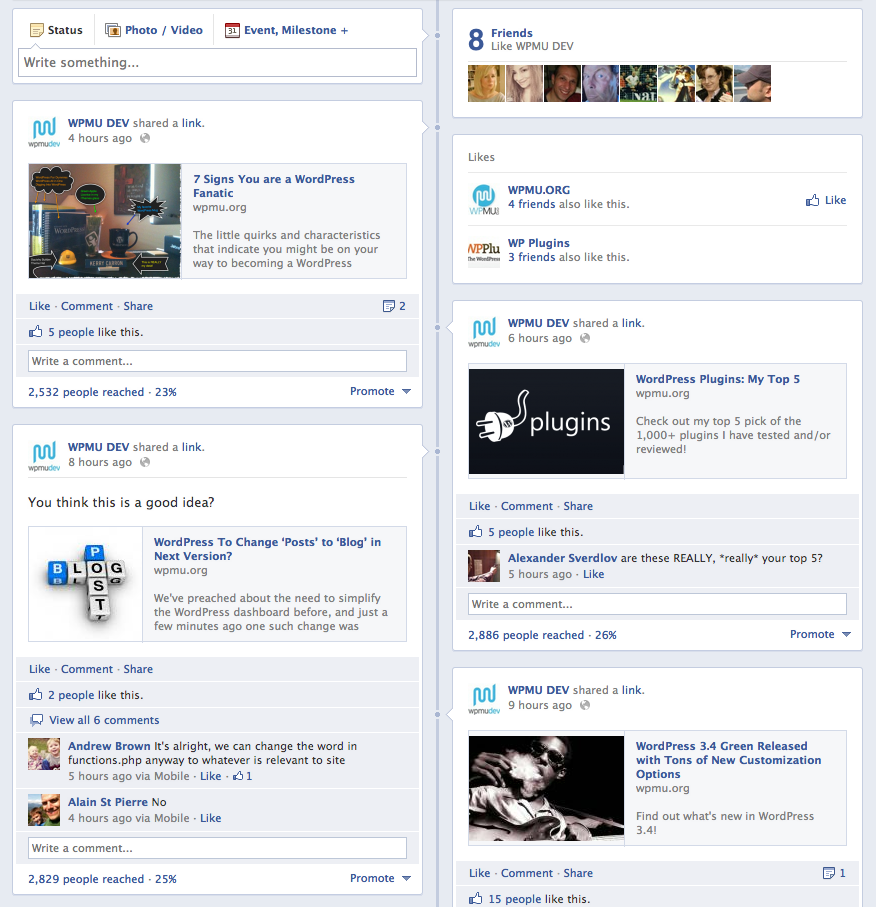 Our Facebook post stats Stats for the latest posts we've put up on Facebook