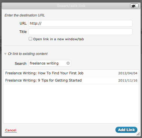 WordPress Internal Link Search WordPress Internal Link Search