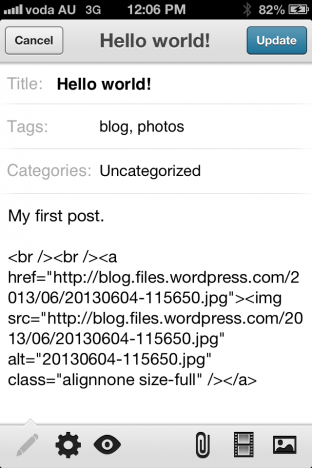 wordpress-ios-mobile-post WordPress iOS mobile post in version 3.6