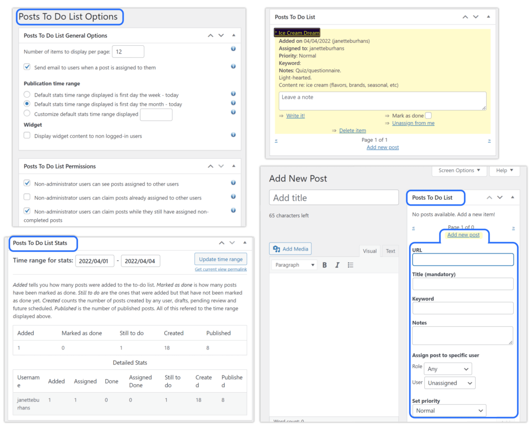 Posts to Do List screenshots.