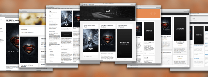 Composite image of the screenshots of the 7 shortlisted themes
