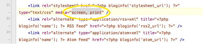 After adding the code for the print stylesheet.