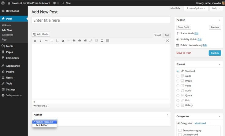 Changing the post author
