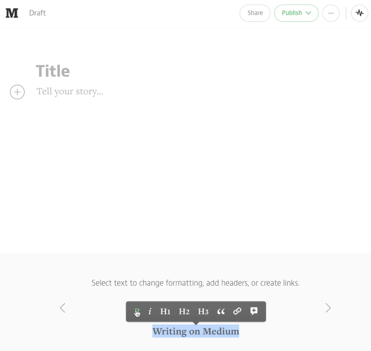 Medium post editor