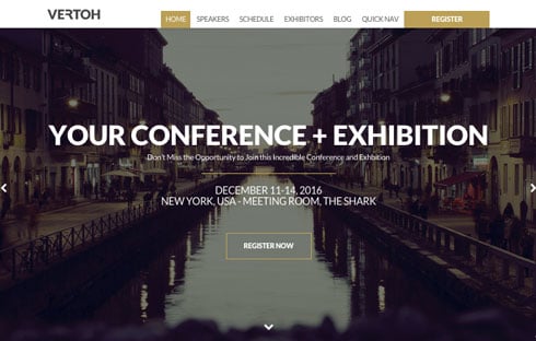 The Vertoh theme is an events focused theme.
