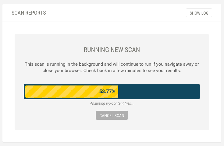 Defender scans your site for any suspicious and malicious files.