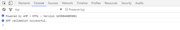 The console will display a validation success message or a notification of errors