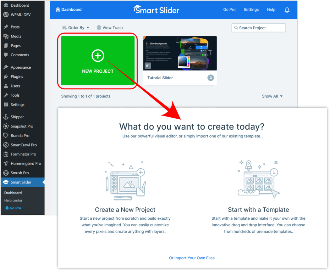 Create a slider.