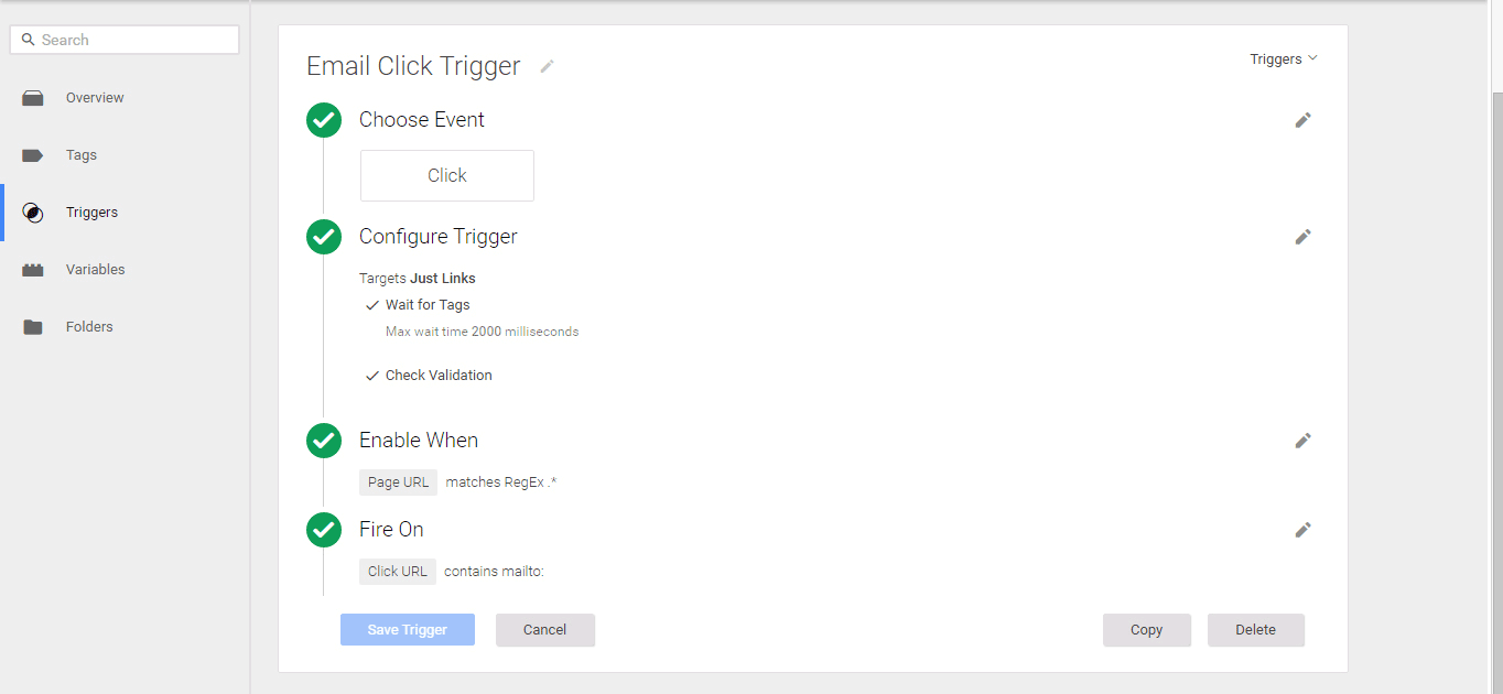 Creating a trigger.