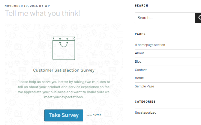 Embedded survey.