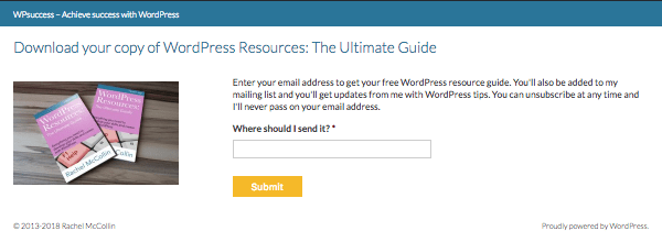 Signup page example