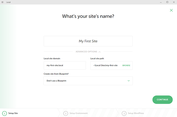Setup site on Local