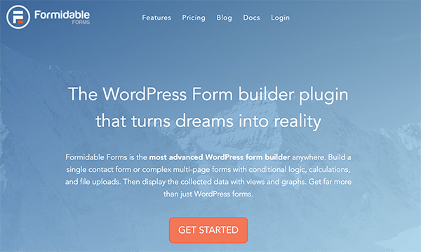 Screenshot of Formidable Forms Home Page