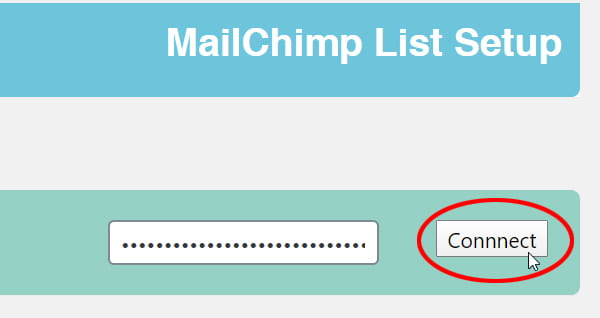 MailChimp List Subscribe Form setting screen.