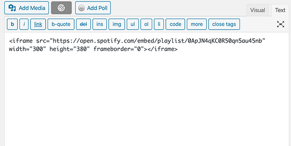 Spotify code embed.