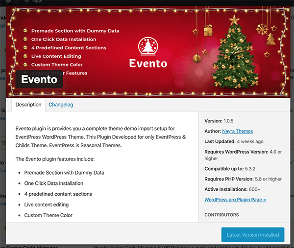Evento plugin.