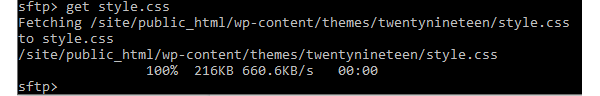 The screen from where I downloaded the style.css filee.