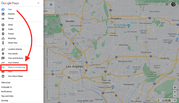 Where to embed map.