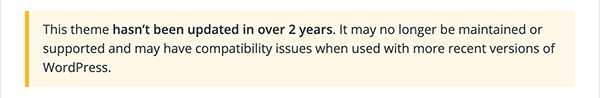 The sign of an outdated theme.