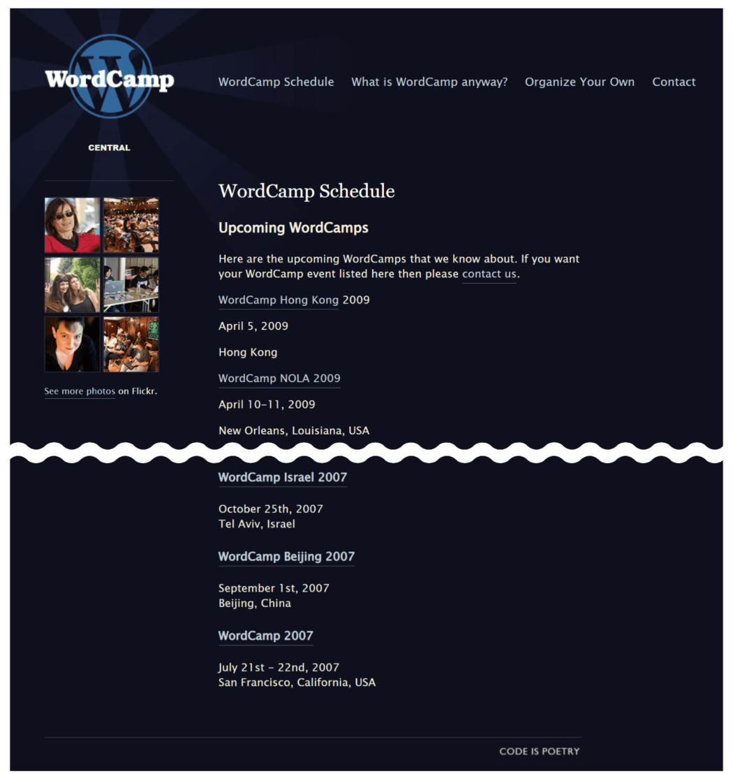 2009 Footer > WordCamp