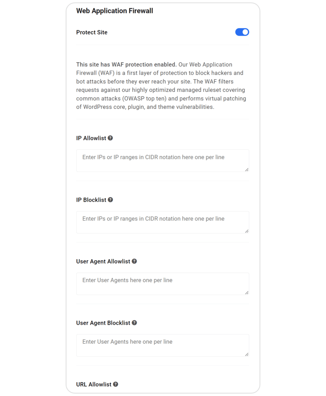 WAF customize rules