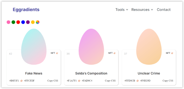Color tools, Eggradients