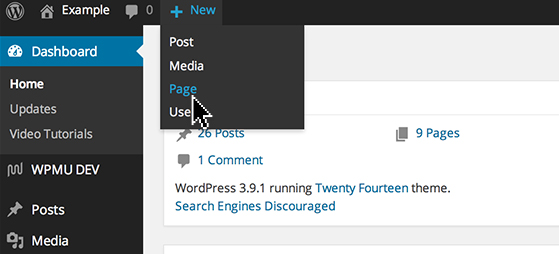 The 'Toolbar' provides quick navigation of your site.