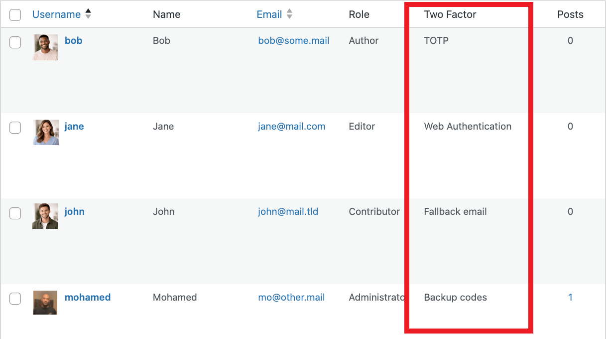 View users who have activated 2FA