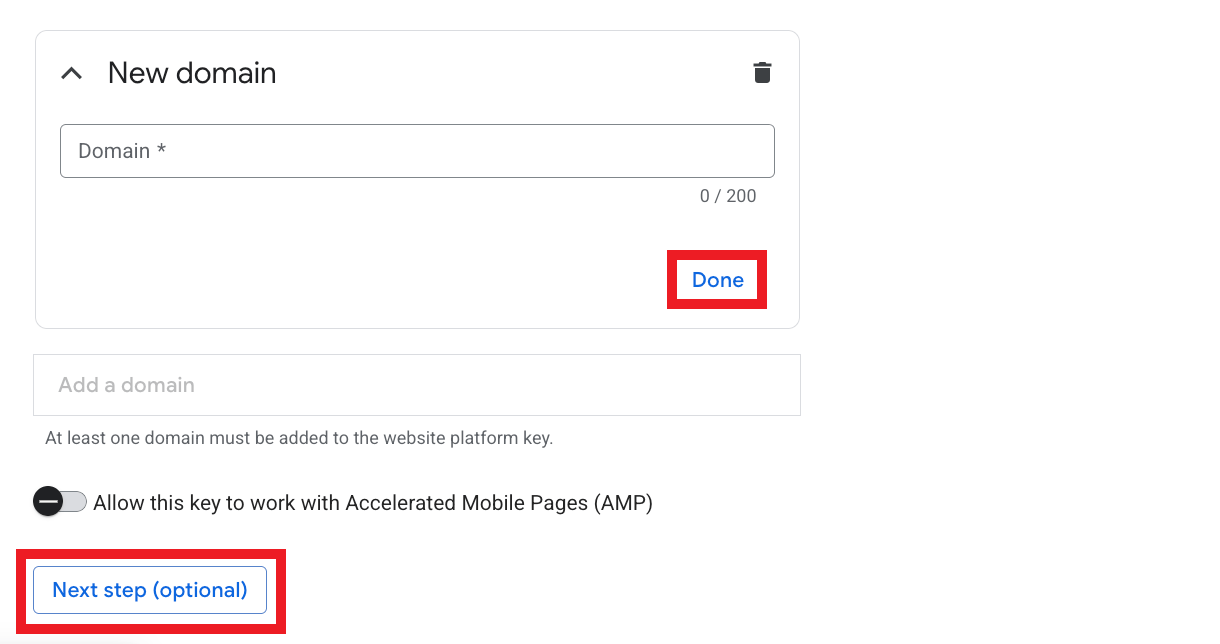 Add a domain to the reCAPTCHA key