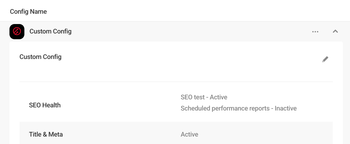 Config details