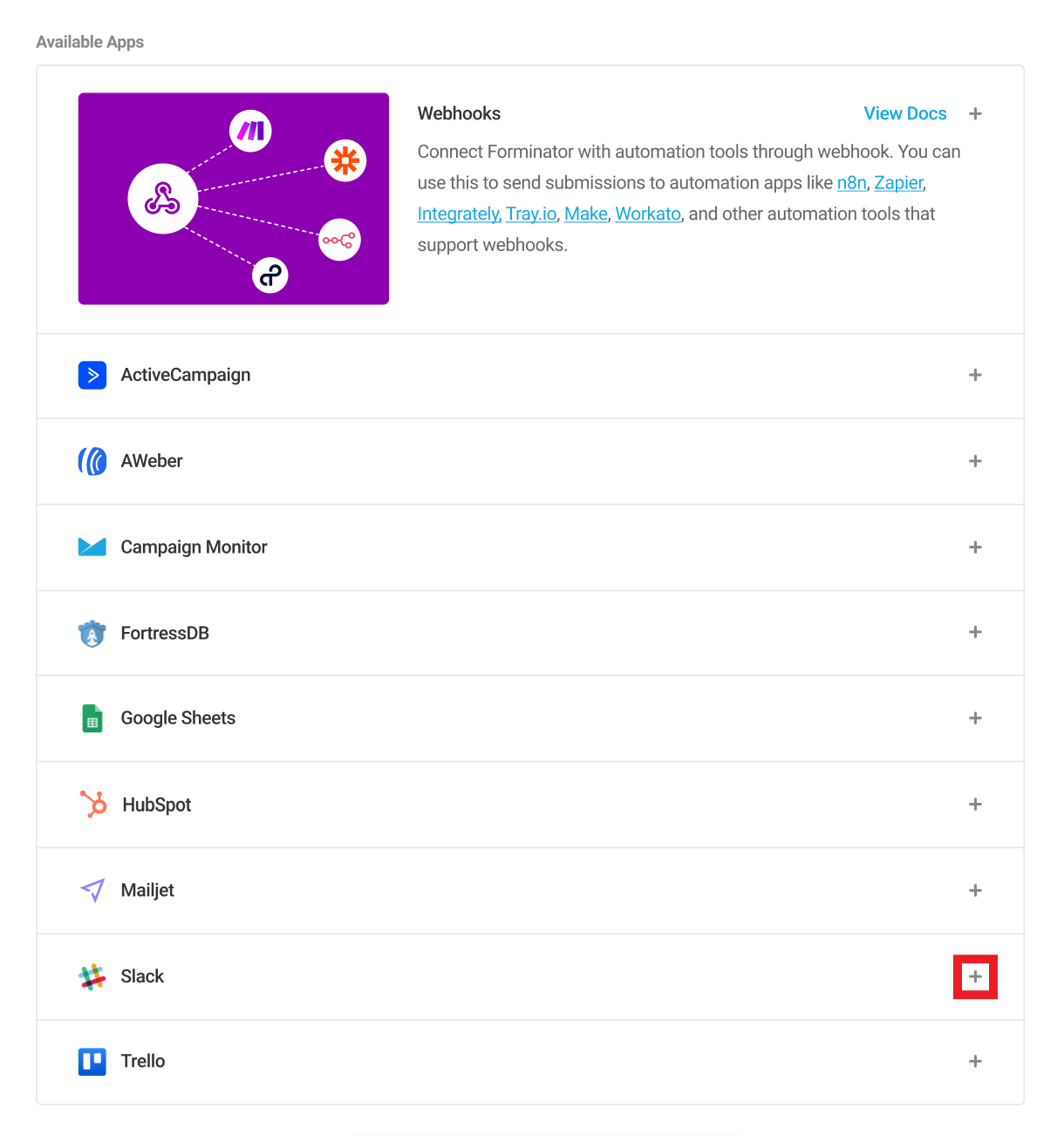 Forminator Slack integration