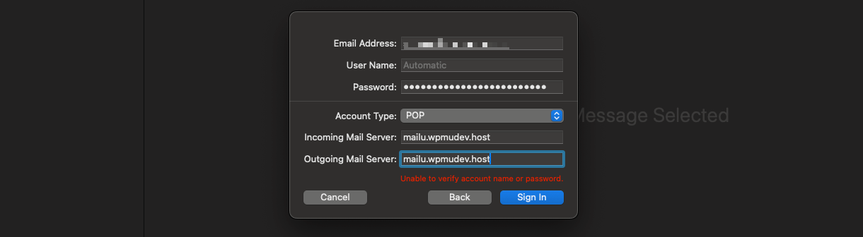 Add email details